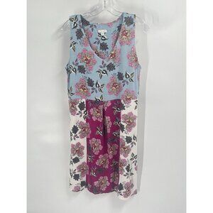 J Jill Patchwork Sleeveless Dress Sz Medium Boho Flowy Artsy